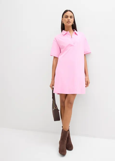 Abito chemisier in misto cotone biologico elasticizzato, bonprix