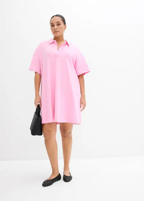 Abito chemisier in misto cotone biologico elasticizzato, bonprix