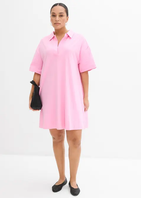 Abito chemisier in misto cotone biologico elasticizzato, bonprix