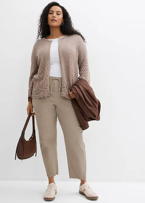 Cardigan traforato in puro cotone, bonprix