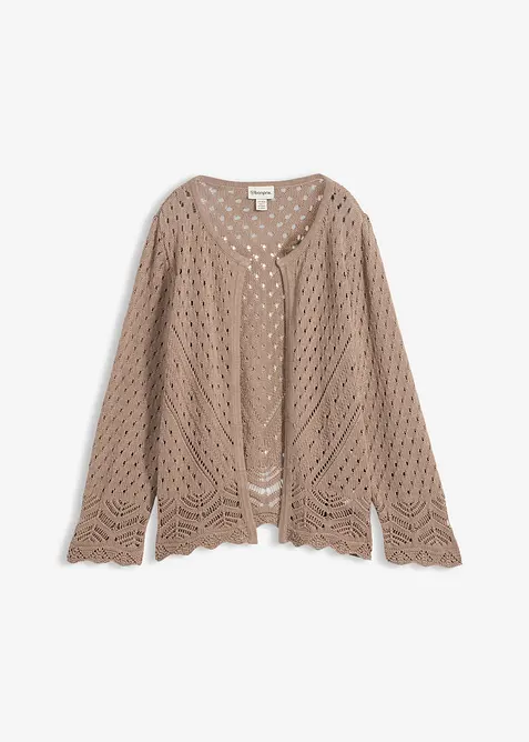 Cardigan traforato in puro cotone, bonprix