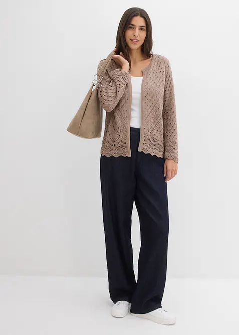 Cardigan traforato in puro cotone, bonprix