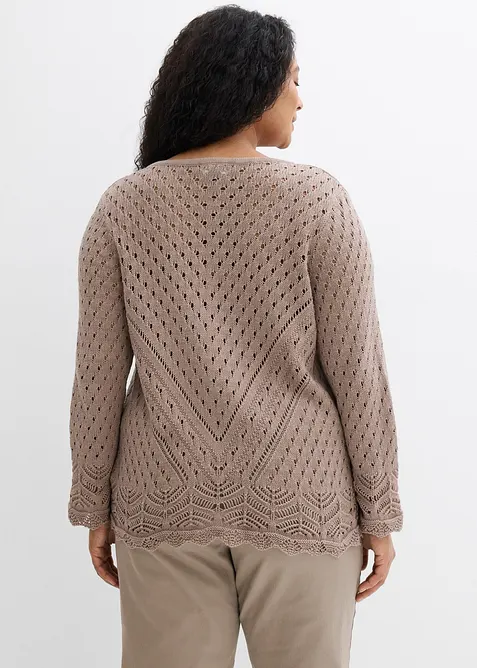 Cardigan traforato in puro cotone, bonprix