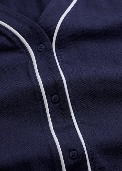 Camicia da notte corta in puro cotone con bottoni, bonprix