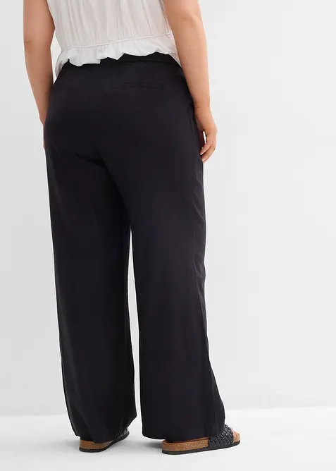 Pantaloni a palazzo lunghi  in misto lino, bonprix