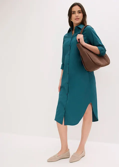 Abito chemisier in popeline di cotone, bonprix