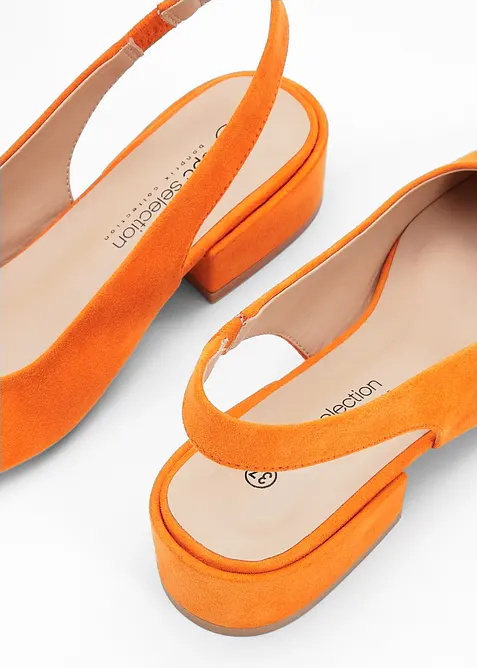 D&eacute;collet&eacute; slingback con tacco basso, bonprix