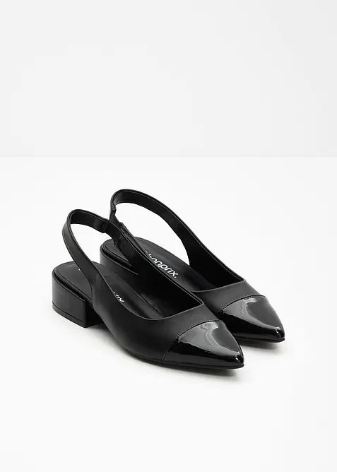 D&eacute;collet&eacute; slingback con tacco basso, bonprix