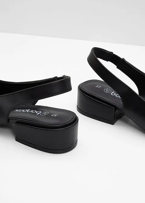 D&eacute;collet&eacute; slingback con tacco basso, bonprix