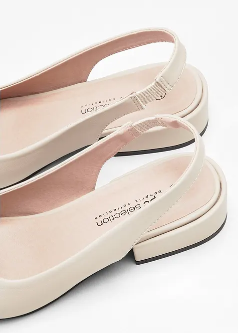 D&eacute;collet&eacute; slingback con tacco basso, bonprix