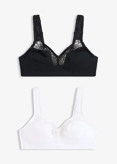 Reggiseno minimizer in cotone biologico senza ferretto (pacco da 2), bonprix