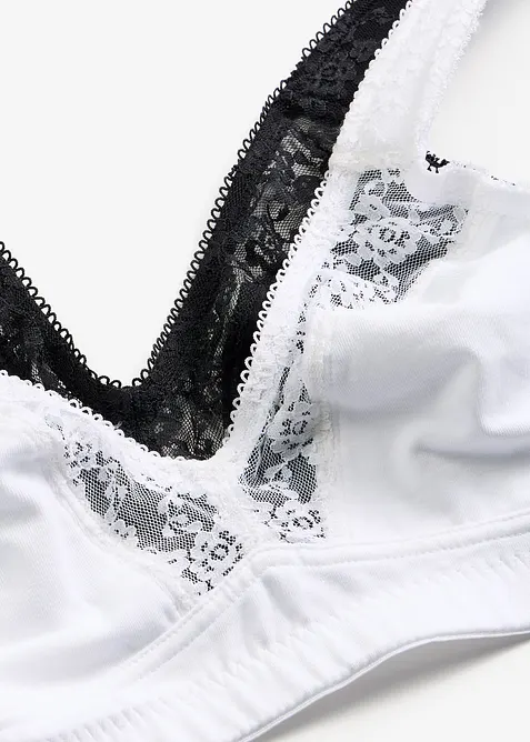 Reggiseno minimizer in cotone biologico senza ferretto (pacco da 2), bonprix