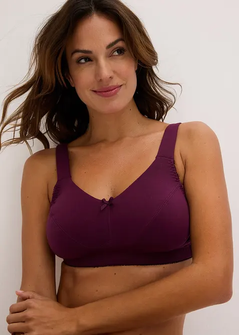 Reggiseno senza ferretto in misto cotone (pacco da 3), bonprix