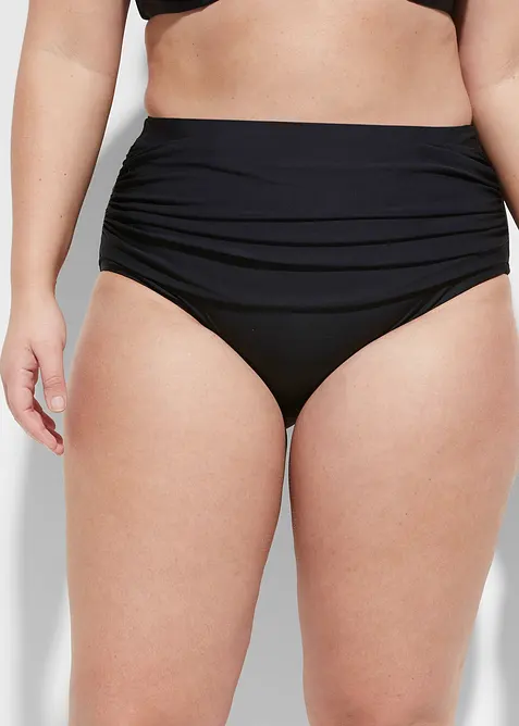 Slip per bikini a vita alta con arricciatura e effetto modellante leggero, bonprix