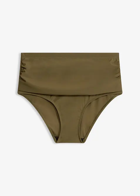 Slip per bikini a vita alta con arricciatura e effetto modellante leggero, bonprix