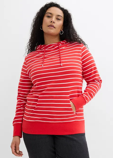 Felpa con cappuccio in misto cotone, bonprix