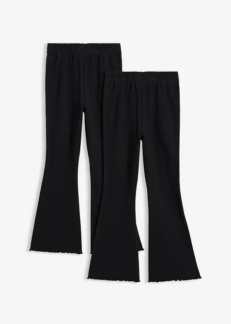 Leggings a costine con fondo svasato (pacco da 2), bonprix