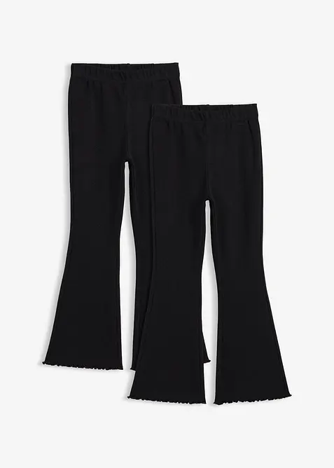 Leggings a costine con fondo svasato (pacco da 2), bonprix