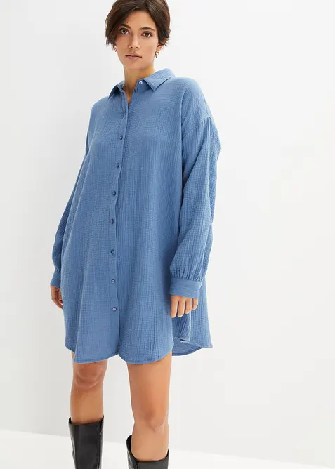 Camicetta lunga oversize in mussola, bonprix