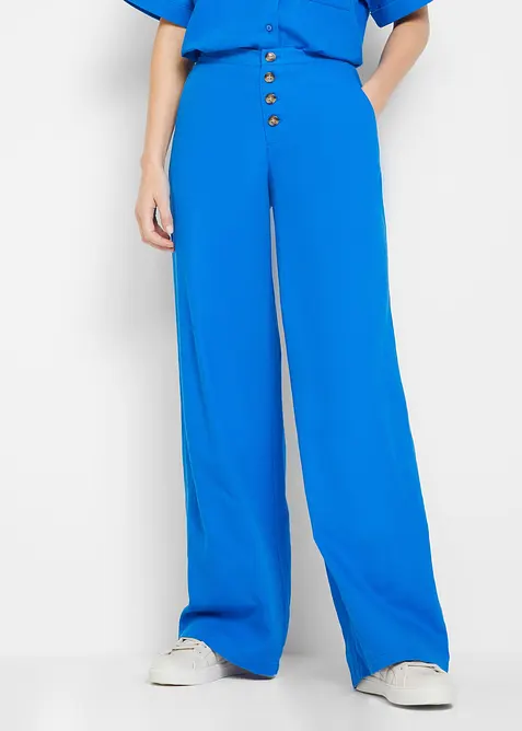 Pantaloni a palazzo lunghi  in misto lino, bonprix