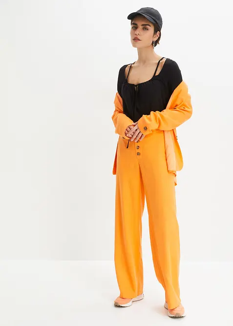 Pantaloni a palazzo lunghi  in misto lino, bonprix
