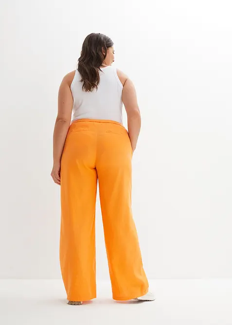 Pantaloni a palazzo lunghi  in misto lino, bonprix