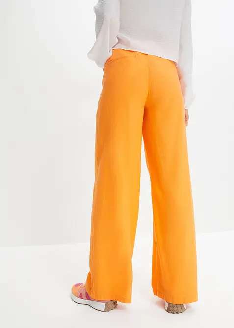 Pantaloni a palazzo lunghi  in misto lino, bonprix