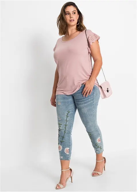 Jeans skinny elasticizzati, vita media, bonprix