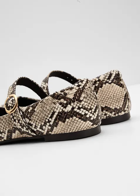 Ballerine animalier con cinturino, bonprix