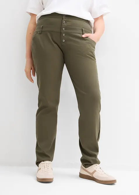 Pantaloni elasticizzati in twill, bonprix