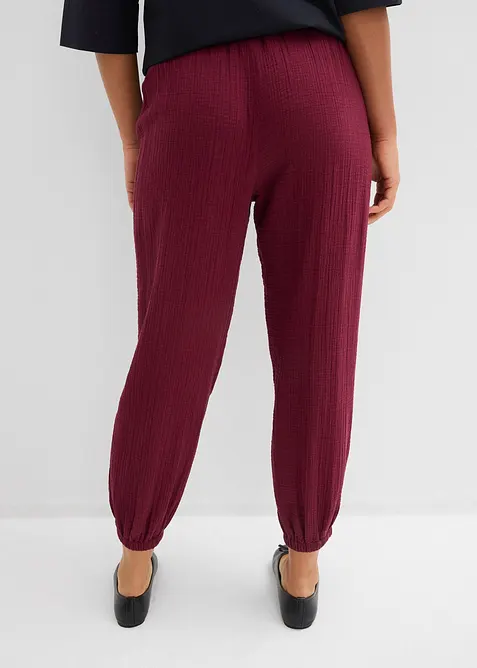 Pantaloni in mussola con vita a smock, bonprix