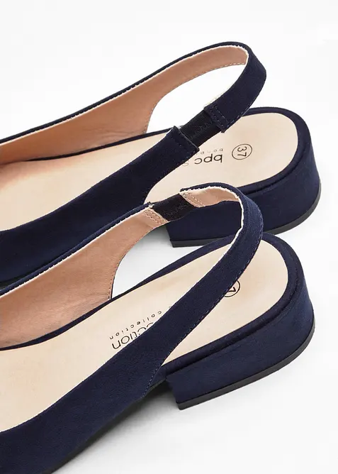 D&eacute;collet&eacute; slingback con tacco basso, bonprix