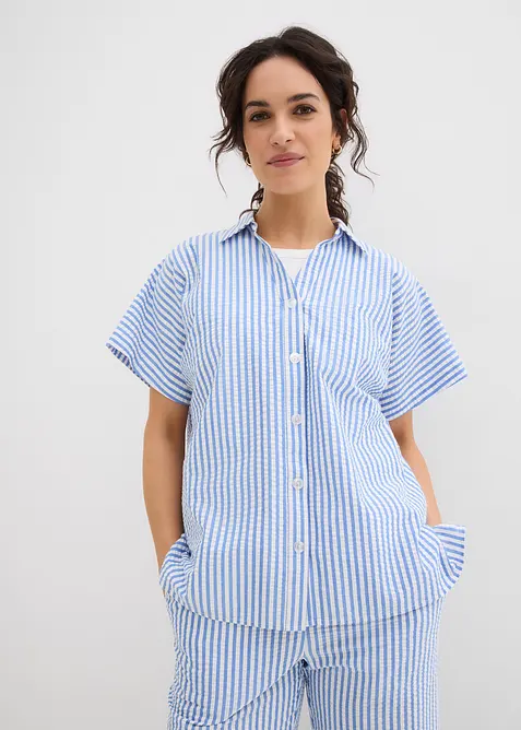 Camicetta in seersucker a maniche corte, bonprix