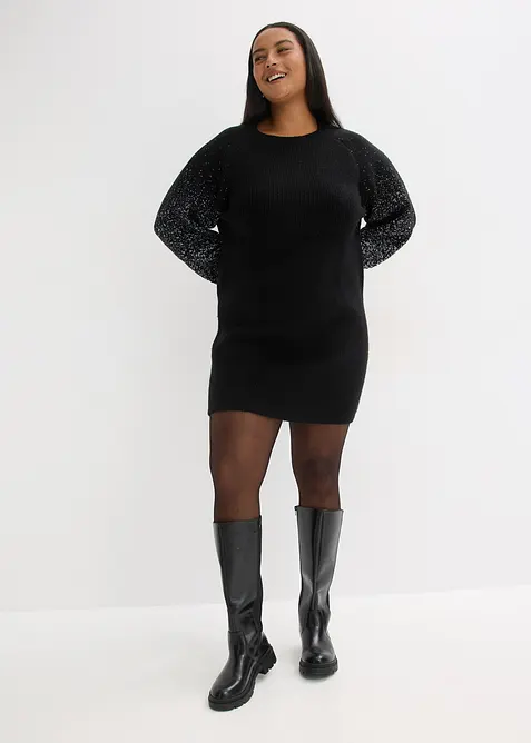 Abito in maglia con effetto glitterato, bonprix