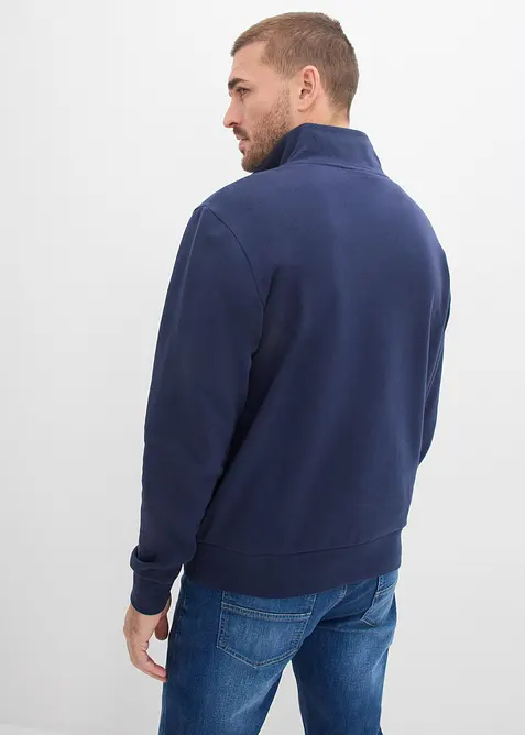 Felpa in puro cotone biologico con zip, bonprix
