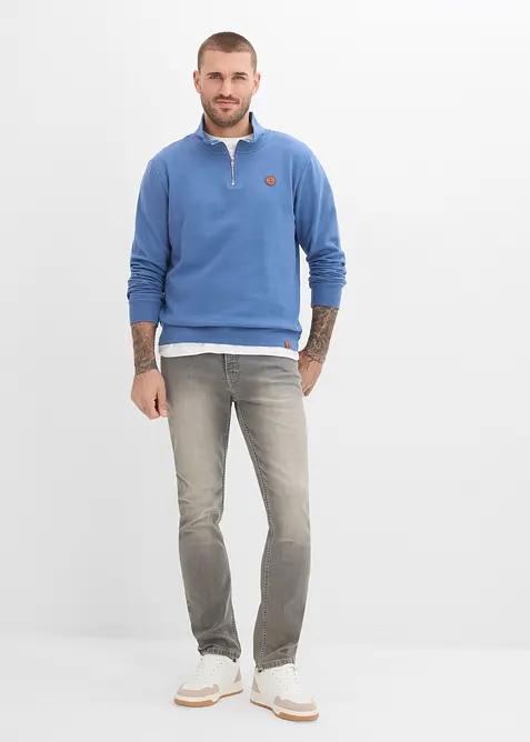 Felpa in puro cotone biologico con zip, bonprix