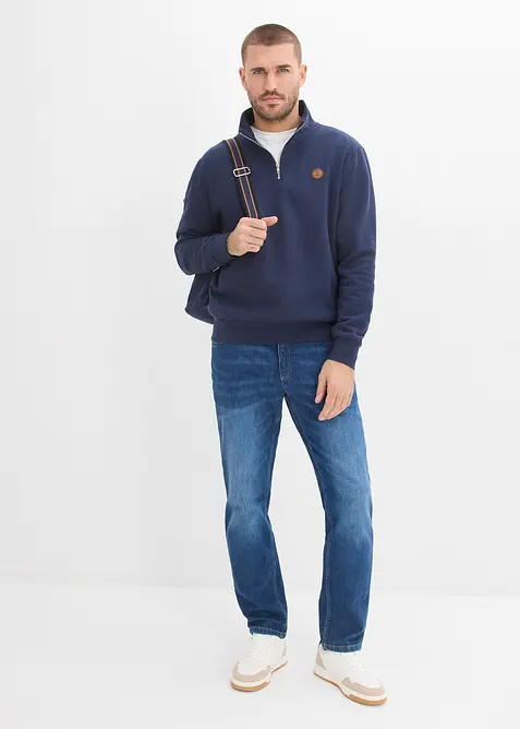 Felpa in puro cotone biologico con zip, bonprix