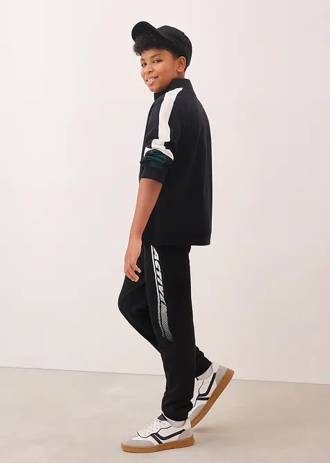 Felpa con zip in puro cotone biologico, bonprix