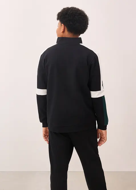 Felpa con zip in puro cotone biologico, bonprix