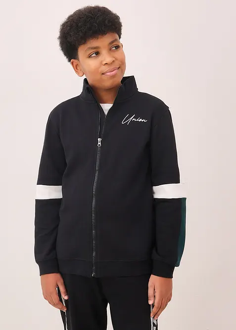 Felpa con zip in puro cotone biologico, bonprix