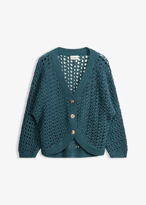 Cardigan traforato in puro cotone, bonprix
