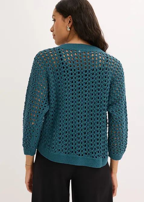 Cardigan traforato in puro cotone, bonprix