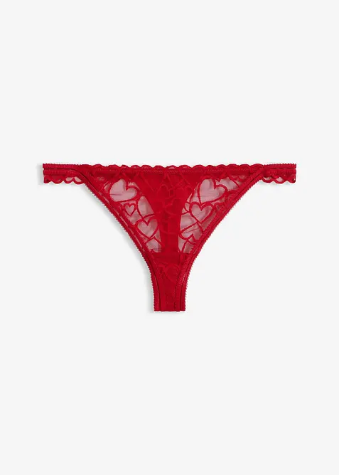 Tanga con pizzo a cuoricini, bonprix