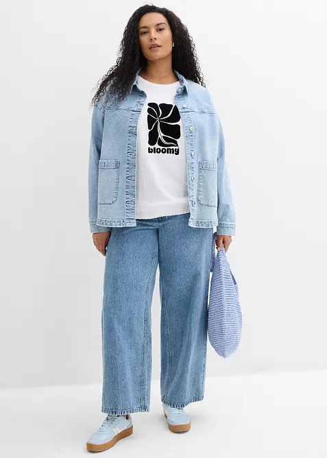 Maglia con arricciatura smock al fondo, bonprix