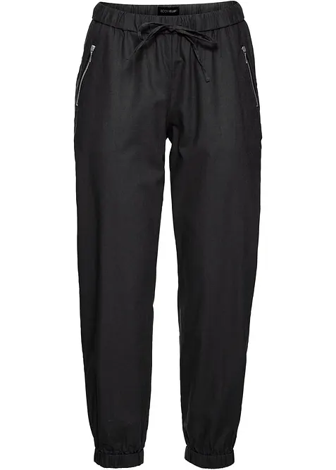 Pantaloni cropped in misto lino leggero, bonprix