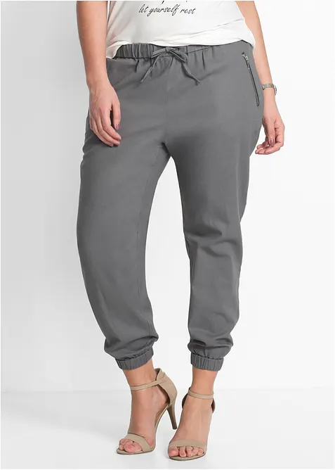 Pantaloni cropped in misto lino leggero, bonprix