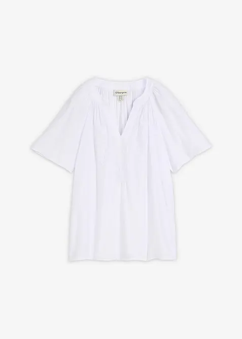 Camicetta a maniche corte in crinkle operato, bonprix