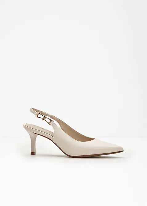 D&eacute;collet&eacute; slingback con tacco sottile, bonprix