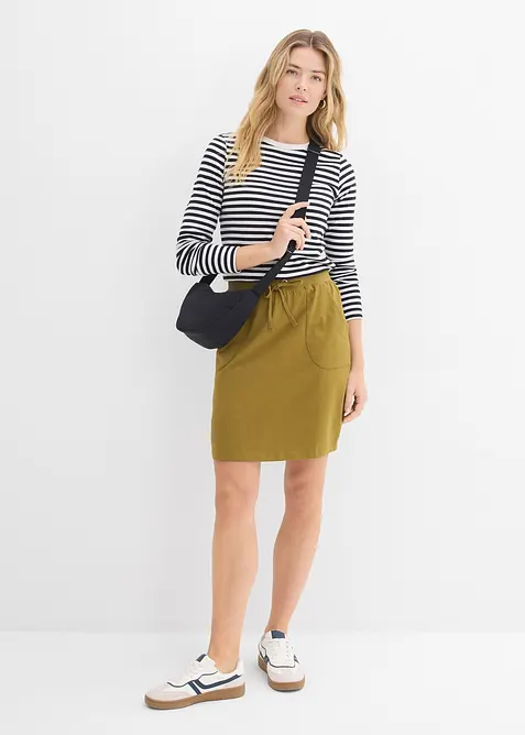 Gonna elasticizzata in cotone biologico, bonprix