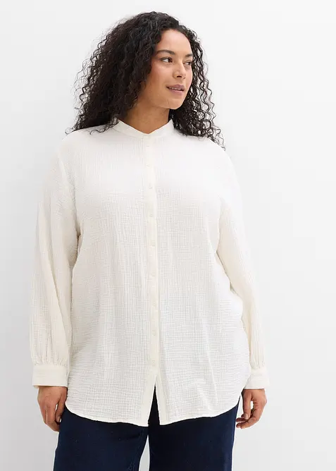 Camicia lunga in vaporosa mussola di cotone, bonprix